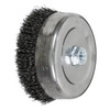 ADVANCE Cup Brush, 6 in Dia Brush, 5/8 in-11 Arbor Hole, Crimped Filament/Wire, Steel Wire Fill, 1-3/8 in Lg Trim
