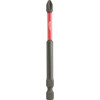 MILWAUKEE SHOCKWAVE Screwdriver Bit, Power Return, #2 Point, Hex Shank, 1/4 in Shank, Alloy Steel, Black Phosphate, Black