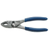 Slip Joint Plier, Serrated Jaw, Knurled Grip, Plastic Dipped Steel Handle, Nickel Plated, Blue
