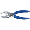 Slip Joint Plier, Serrated Jaw, Knurled Grip, Plastic Dipped Steel Handle, Nickel Plated, Blue