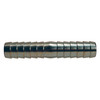 Hose Mender, Straight, Barbed End, 70 deg F, Steel, Zinc Plated, Domestic