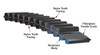 GATES Power Grip GT Synchronous Belt, 8 mm Pitch, -40 to 248 deg F, Curvilinear Tooth, Neoprene, Fiberglass Reinforced, Black
