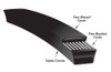 GATES V-Belt, B Section (longer) Heavy Duty, B Section, 0.656 in Wd Top, 13/32 in Thk, 1 -Rib, -22 to 140 deg F, 1 -Band