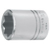 Socket, Imperial, 1/2 in Drive, Shallow Length Socket, 8 -Point, Chrome Vanadium Steel, Polished Chrome