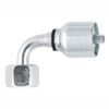 PARKER 43 Series Hydraulic Hose Elbow,Crimp Style,Hose x FBSP Swivel End,90 deg,Steel,Chromium 6 Free Plated,Domestic