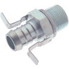 Hose Nipple, Barb x MNPT End, Steel, Plated, 4 to 6 in