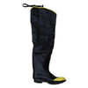 Hip Boot, Steel Toe, Non-Slip Sole, Polyvinyl Chloride Outsole, Steel Shank, Black, Over-The-Sock