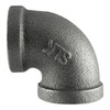 Elbow, 90 deg Elbow, NPS End, Class 150, 150 psi, Hot Dipped, Malleable Iron, Galvanized, Black