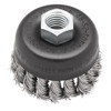 MILWAUKEE ELECTRIC Cup Brush, 4 in Dia Brush, 5/8 in-11 Arbor Hole, Carbon Steel Fill, 7000 rpm Max