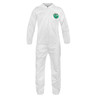 Disposable Coverall, Lightweight, White, Microporous Film Laminate, 45 gsm Fabric, Serged Seam Disposable Coverall, Lightweight, White, Microporous Film Laminate, 45 gsm Fabric, Serged Seam