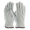 General Purpose Gloves, Economy Grade, Driver Glove, Top Grain Cowhide Leather Palm, Gray, Straight Thumb