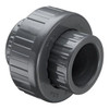 Union, Slip Socket End, SCH 80, Molded, Chlorinated PVC, Viton Seal, 210 deg F, Gray, Union