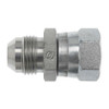 Hydraulic Adapter, Straight, 37 deg Male JIC Flare x Female BSPP Swivel End, 5100 psi, Steel
