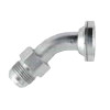 PARKER Elbow, Straight, 45 deg Elbow, Flange x 37 deg Male SAE JIC Flare End, Steel