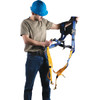 Harness, Alloy Steel Hardware, Blue, 400 lb, Tongue Leg Strap Buckle, Quick-Connect Chest Strap Buckle