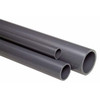 Pipe, Plain End, 20 ft Lg, SCH 80, Chlorinated PVC, Light Gray