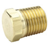 Hex Pipe Plug, Plug, MNPT End, 1000 psi, Brass, -65 to 250 deg F, Domestic