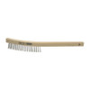 Scratch Brush, 5-1/2 in Brush, 7/8 in Block, 1-3/16 in Lg Trim, 3 Row, Curved, Wood Handle, 14 in Lg, Sanded Hardwood Scratch Brush, 5-1/2 in Brush, 7/8 in Block, 1-3/16 in Lg Trim, 3 Row, Curved, Wood Handle, 14 in Lg, Sanded Hardwood