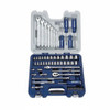 Screwdriver and Wrench Set, Socket, Chromium Vanadium Steel, 63 -Piece, 6/12 Points,  3/8 in Open End Drive, Metric/Imperial