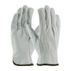 General Purpose Gloves, Economy Grade, Driver Glove, Medium, Top Grain Cowhide Leather Palm, Top Grain Cowhide Leather, Gray , Straight Thumb, Unlined