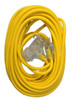 Extension Cord, SJTW, 125 VAC,  15 A, 12 AWG Cord, 50 ft Lg Cord, 3 Conductor, 12 AWG Conductor, Copper Conductor, 1/295 in od, Polyvinyl Chloride Insulation