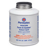ITW DEVCON Permatex Gasket Sealant, Slow Dry, Bottle, 16 oz Container, 24 hr Curing, Brown , -65 to 400 deg F, 1.1 Specific Gravity, 0.194 VOC, Resin, Adheres to Metal