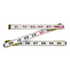 Folding Rule, Two Way, 16ths, White , 72 in Lg, Black/Red Marking, Wood, Imperial, 5/8 in Wd Folding Rule, Two Way, 16ths, White , 72 in Lg, Black/Red Marking, Wood, Imperial, 5/8 in Wd