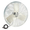 Air Circulator, Assembled, 24 in Blade, 5000 to 6800 cfm, 800 to 1100 rpm, 1/4 hp, 120 VAC, 2-1/2 A, 60 Hz, 2 -Speed, Pull Chain, Paddle Blade, Aluminium Blade