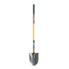 Dirt Shovel, Steel Blade, 14 ga, Fiberglass Handle, Straight, Round Point Blade
