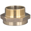 Hex Nipple, Straight, 1 x 3/4 in, FNPT x Male GHT End, 1-5/8 in Lg, Cast Brass