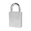 Security Padlock, Rekeyable, 1 in Ht Shackle, 3/4 in Wd Shackle, Steel Shackle, 1-1/2 in Wd Body, Double Ball Locking, Chrome , 1/4 in Dia Shackle