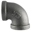 Elbow, 90 deg Elbow, 1/8 in, NPS End, Class 150, 150 psi, Hot Dipped, Malleable Iron, Galvanized, Black Color