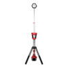 Tower Light, Dual Power, 8 in wd,  7-1/2 in lg, 18 V, 2500/1100/700 Lumens, LED Lamp, 12 hr Life, 7 ft Ht Raised, Plastic, Black,  Red Color