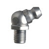 Zerk Fitting, Angled Drive, Trivalent Zinc Plated, Steel, 1/4 in Thread, 49/64 in Lg, 9/32 in Lg Shank