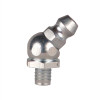 Zerk Fitting, Angled Drive, Trivalent Zinc Plated, Steel, 1/4 in Thread, 49/64 in Lg, 9/32 in Lg Shank