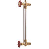 Water Gauge, Heavy Pattern, 200/400 psi, Bronze Calibration Unit, EPDM Gasket, Bronze Bushing, Glass Rod, 3/4 in MNPT, 400 to 100 deg F, Aluminium Wheel