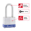 Security Padlock, 0.625 in Wd Shackle, Steel Shackle, 1.5625 in Wd Body, 4-Pin Cylinder Locking, Silver Color, Different Key, 3, 0.28125 in Dia Shackle, 3DLF