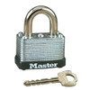 Laminated Padlock, 5/8 in Ht Shackle, 9/16 in Wd Shackle, Steel Shackle, 1-1/2 in Wd Body, Warded Lock Locking, Silver , Different Key, 22, Steel Body