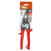 Aviation Snip, Compound Action Straight and Left Cut, 18 ga Low Carbon Steel, 1-3/8 in Lg of Cut, Left/Straight Snip, 9-3/4 in Lg, Serrated Blade