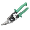 Aviation Snip, Compound Action Straight and Right Cut, 18 ga Low Carbon Steel, 1-3/8 in Lg of Cut, Right/Straight Snip, 9-3/4 in Lg, Serrated Blade