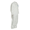 Disposable Coverall, Comfort Fit, Large, White , Tyvek®, 26-1/2 in Chest, 29 in Lg Inseam, Serged Seam, Front Zipper Closure