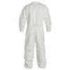 Disposable Coverall, Comfort Fit, Large, White , Tyvek®, 26-1/2 in Chest, 29 in Lg Inseam, Serged Seam, Front Zipper Closure