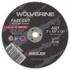 Cut-Off Wheel, 3 in Dia Wheel, 0.035 in Thk Wheel, 1/4 in Center Hole, 60 Grit, Fine, White Aluminium Oxide Abrasive, 25000 rpm Max, Resin Bond, Type 1