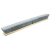 Sweeping Broom, Floor, 36 in Lg, 3 in Lg Trim, Fine Sweep Face, Polystyrene Bristle, Flagged Silver Bristle, Lacquered Hardwood Block