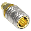 Coupler, Straight, NPTF Connector, 3/8 in, Brass, 1 in wd,  2.12 in lg,  1 in ht