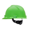 Hard Hat, Front Brim, Fits Min Hat 6-1/2 in, Fits Max Hat 8 in, Lime Green , Polyethylene, 4-Point Fas-Trac® III Suspension, Class E, 1 Slotted