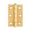 Butt Hinge, Full Mortise Utility, 2-1/2 in Ht, 1-11/16 in Wd, Dull Brass