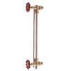 Water Gauge, Standard Pattern, 125/300 psi, Bronze Calibration Unit, EPDM Gasket, Bronze Bushing, Glass Rod, 1/2 in MNPT, 400 to 100 deg F