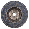 WEILER Wolverine Flap Disc, Fast Cut, 4-1/2 in Dia Disc, 7/8 in Center Hole, 60 Grit, Medium, Zirconia Alumina Abrasive, Type 27 Flat Disc, Phenolic Backing, 13000 rpm Max