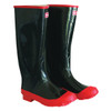 Knee Boot, Over-The-Sock, Size 5, Steel Toe, Non-Slip Sole, Rubber Outsole, Steel Shank, ANSI Z41 PT 91 Class 75, Black,  Red Sole , Rubber Upper